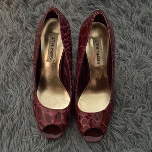 Steve Madden Faux Croc Purple Stilettos